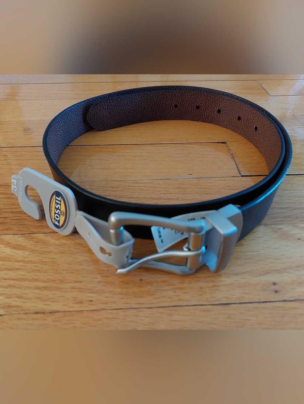 Fossil Two-Tone Brown And Black Leather Reversible Belt